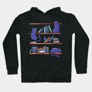 Cute cats sleeping in library Hoodie